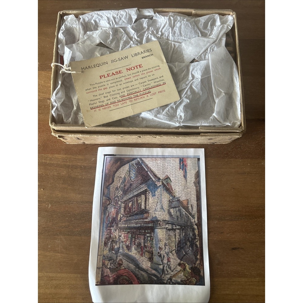 Antique Hand Cut Wooden Jig-Saw Puzzle "Winchester" no. 60 w/Original Box 794 pc